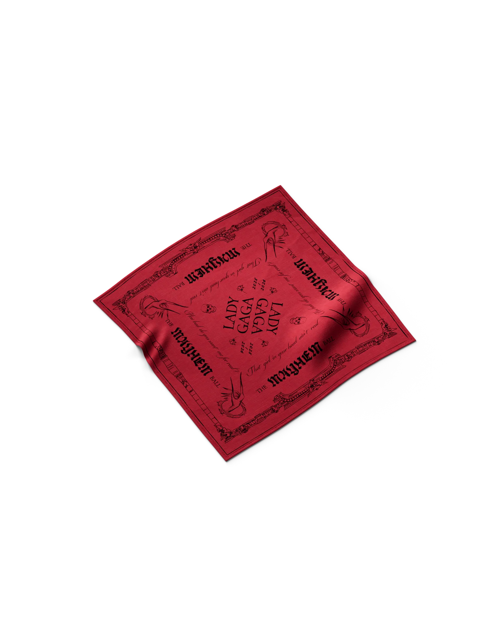 THE MAYHEM BALL BANDANA 赤＋黒 2枚 LADY GAGA 未使用】LADY GAGA THE
