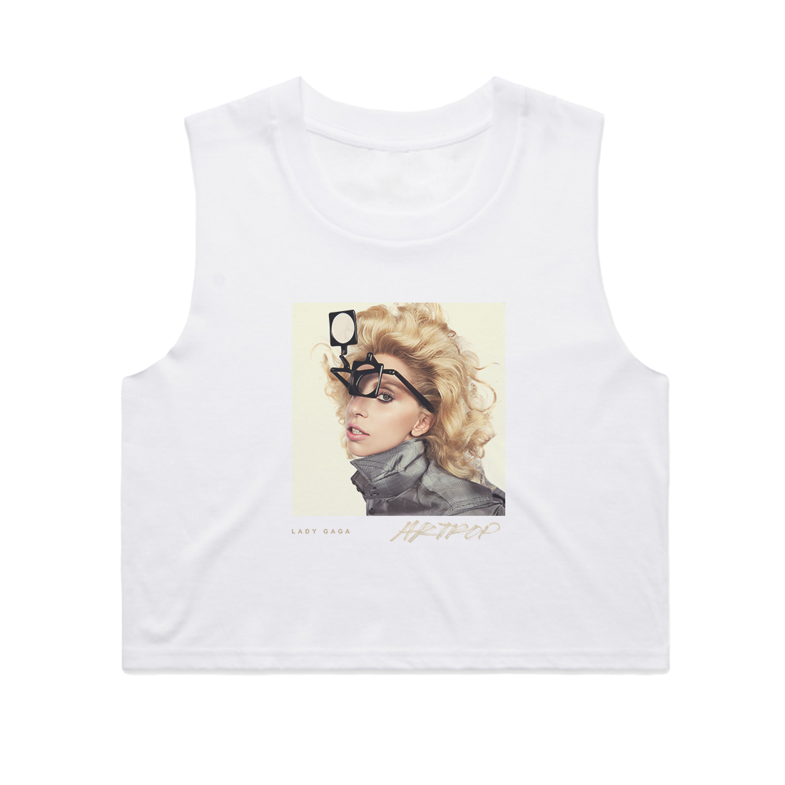 Artpop Glasses Portrait Crop Tank Top Lady Gaga