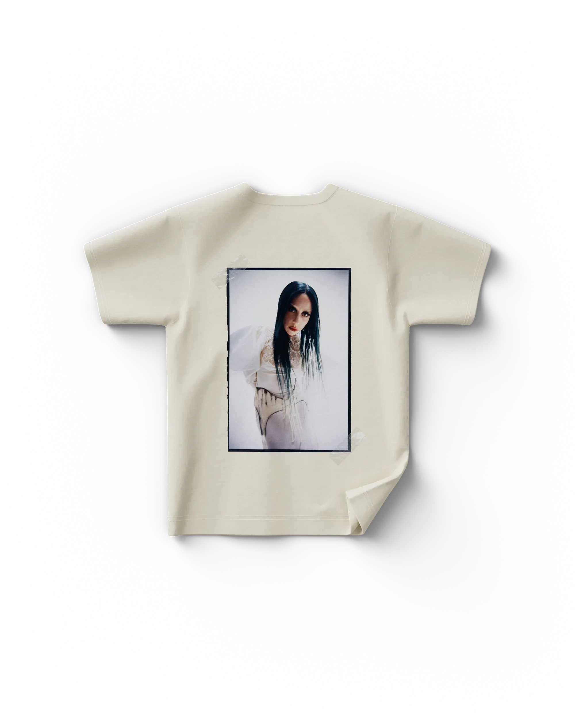 Cream Photo T-Shirt - Lady Gaga